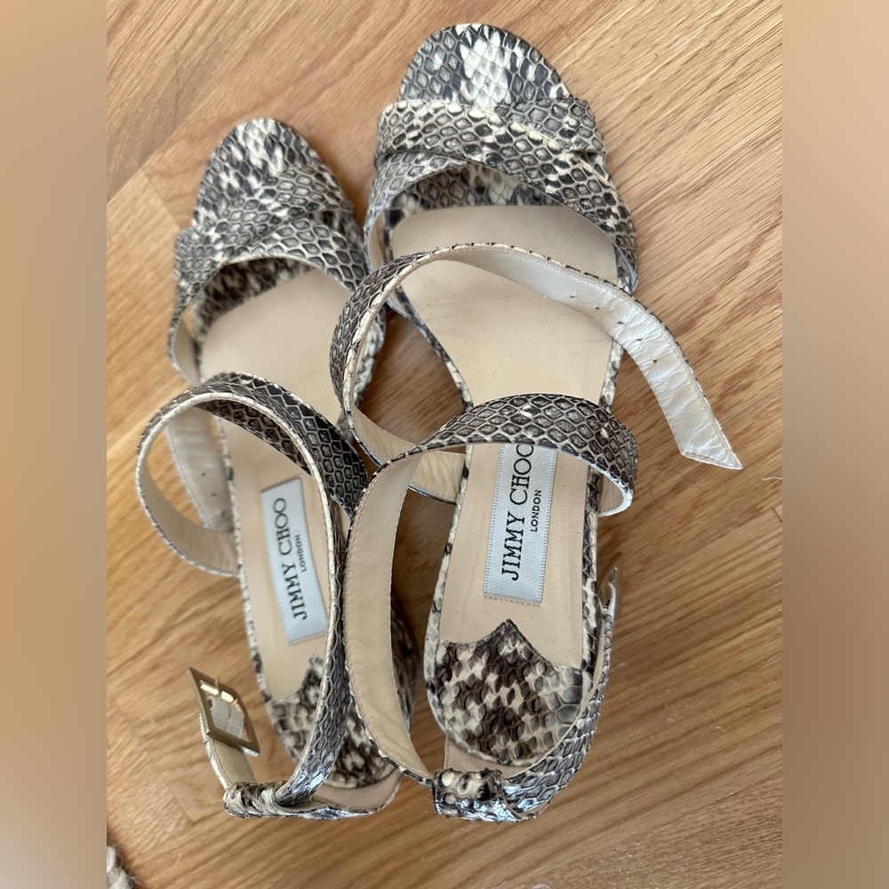 Gorgeous Jimmy Choo Snakeskin Wedge Heels - Picture 2 of 3